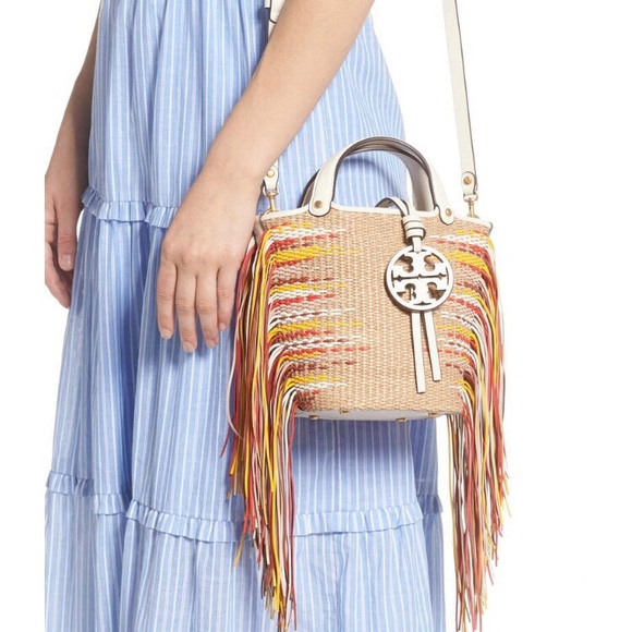 Tory Burch Miller Fringe Mini Bucket Bag✨Brand new - Picture 3 of 16